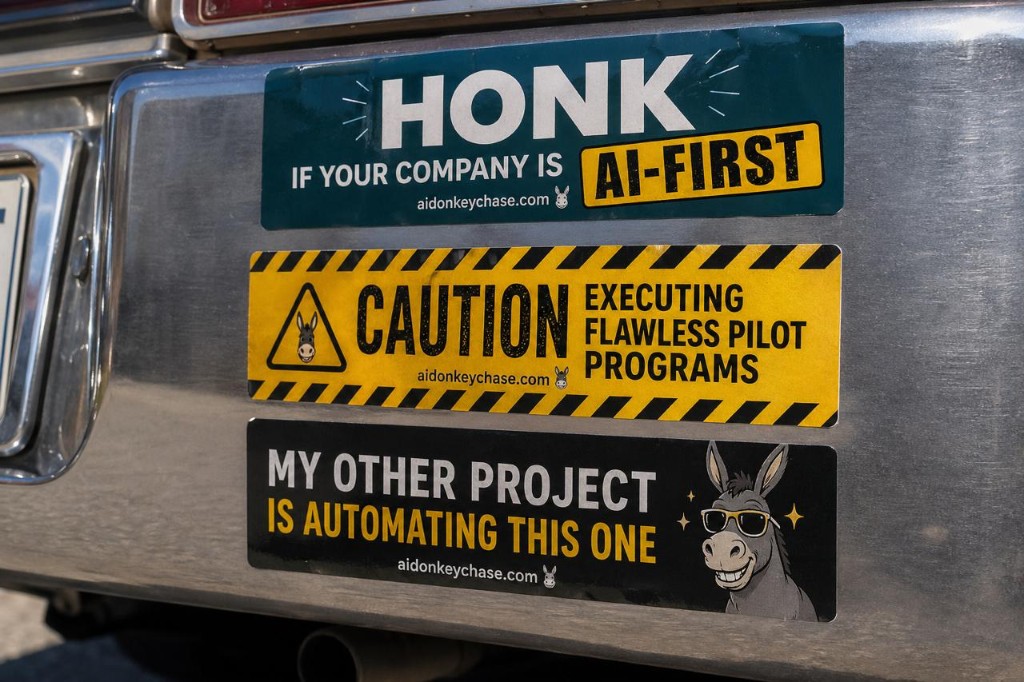 Bumper sticker triptych
